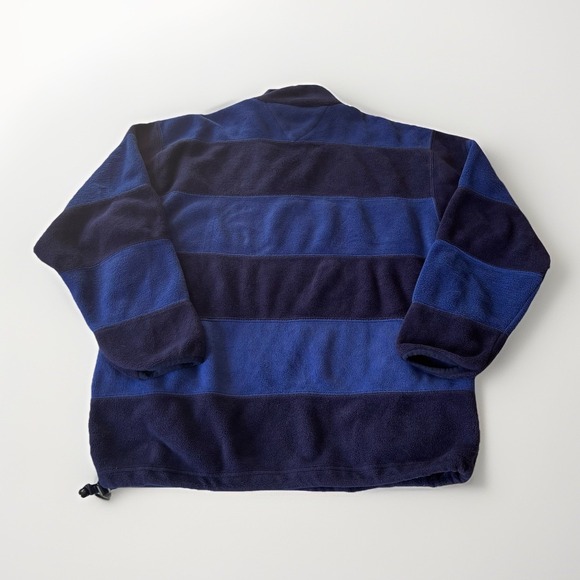90s Vintage Tommy Hilfiger Blue Fleece Pullover M Snap Collar Taiwan - Picture 3 of 9
